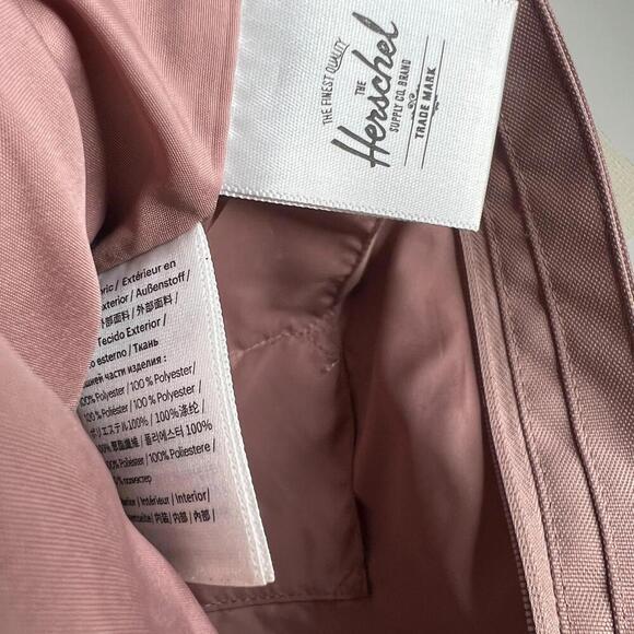Herschel Supply Co. Tote Bag Pink Rose Canvas Shopper Zip Top Logo Patch - Picture 2 of 10